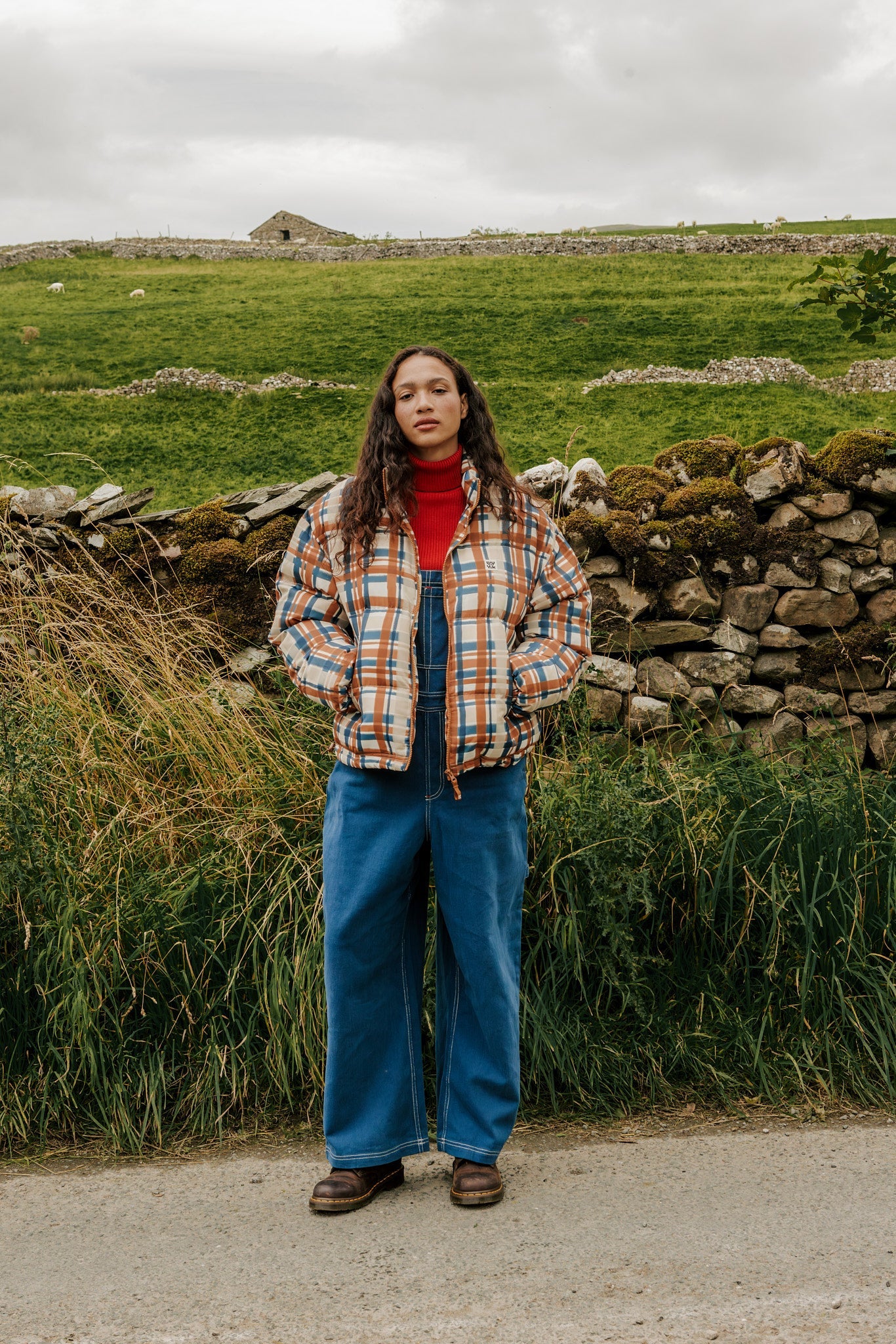 Paloma - Puffer Jacket in Brown Check