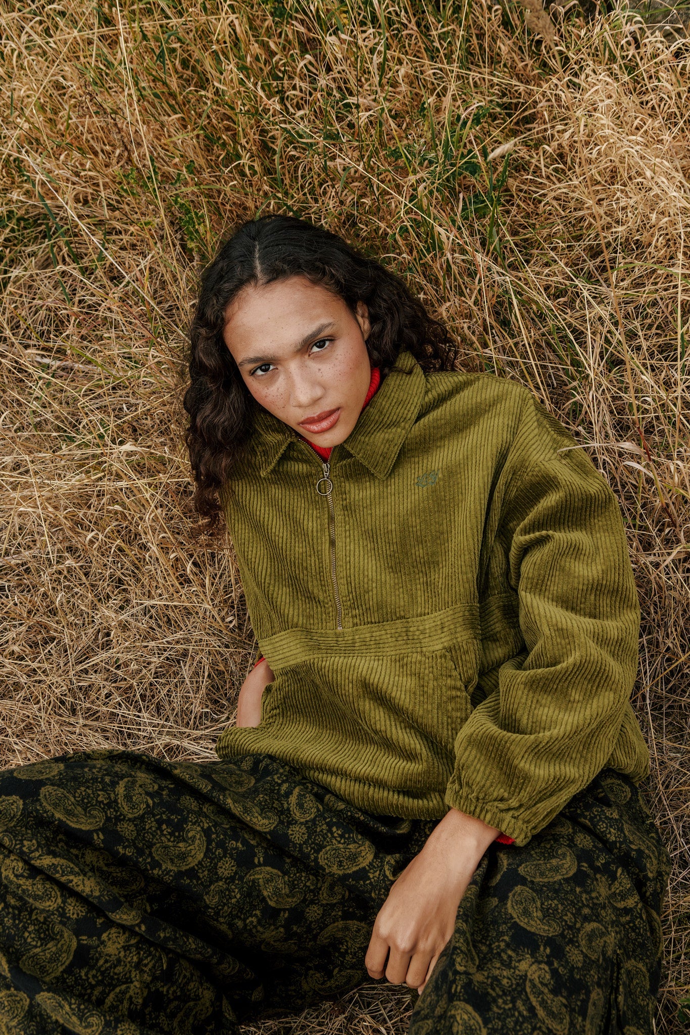 Hiezu - Corduroy Jacket in Fir Green