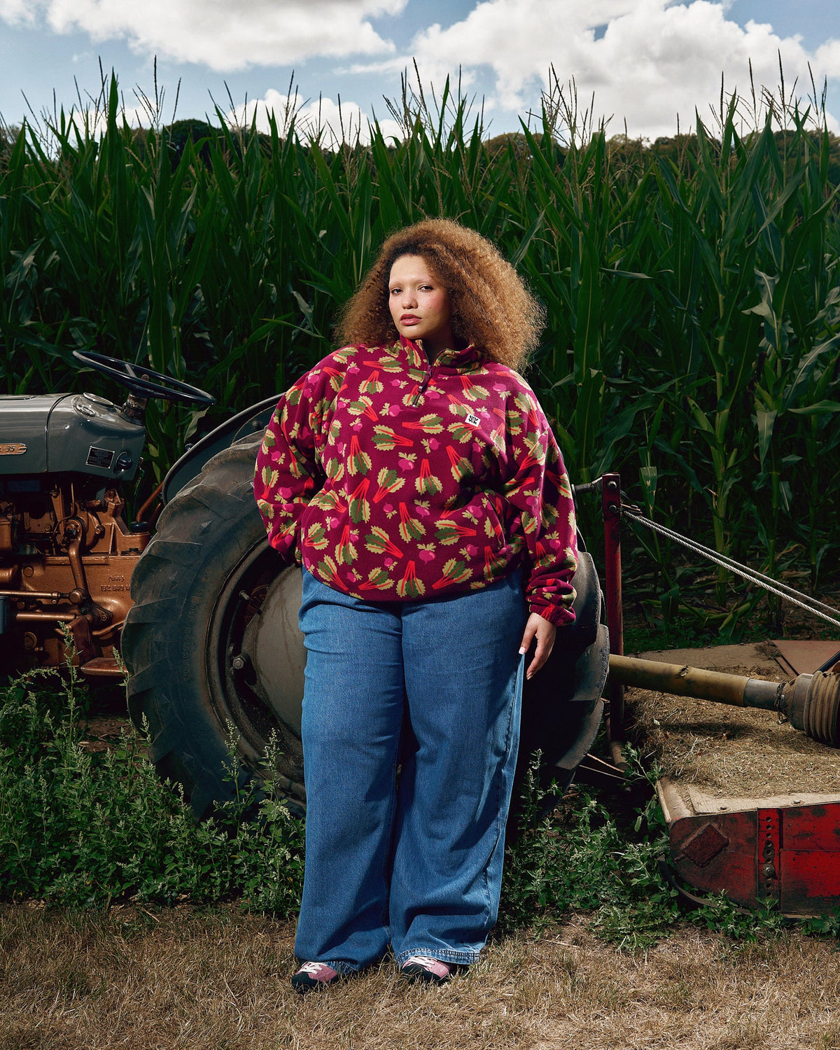 Stevie - Recycled Polyester Fleece in Rhubarb