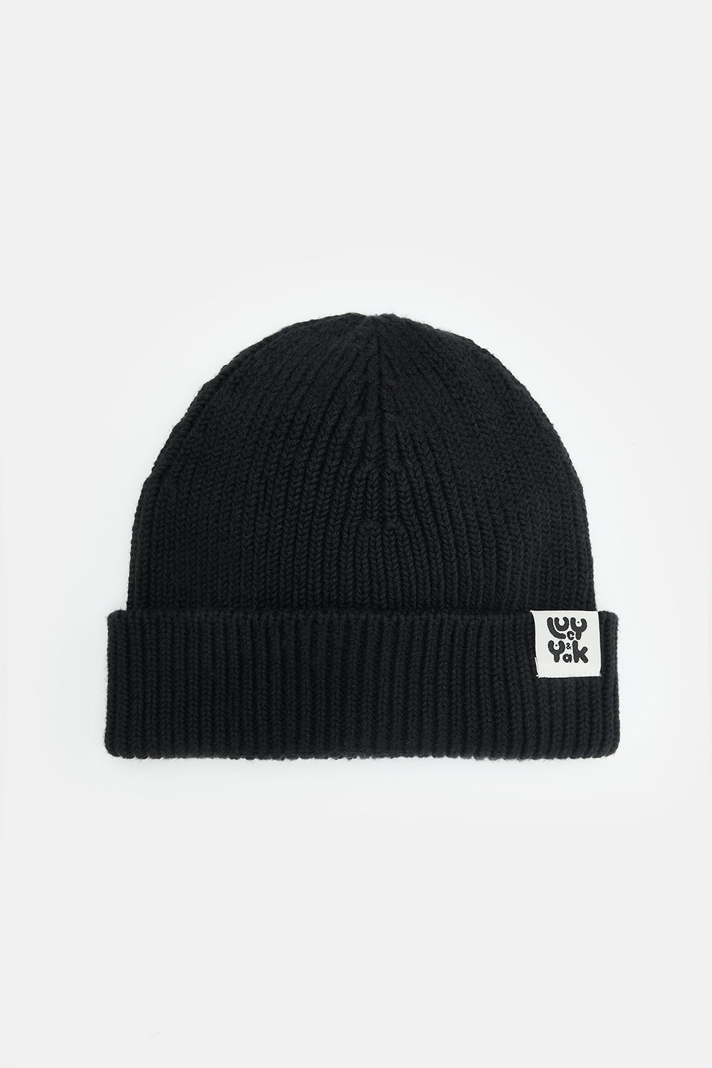 Luca - Knitted Cotton Beanie in Black