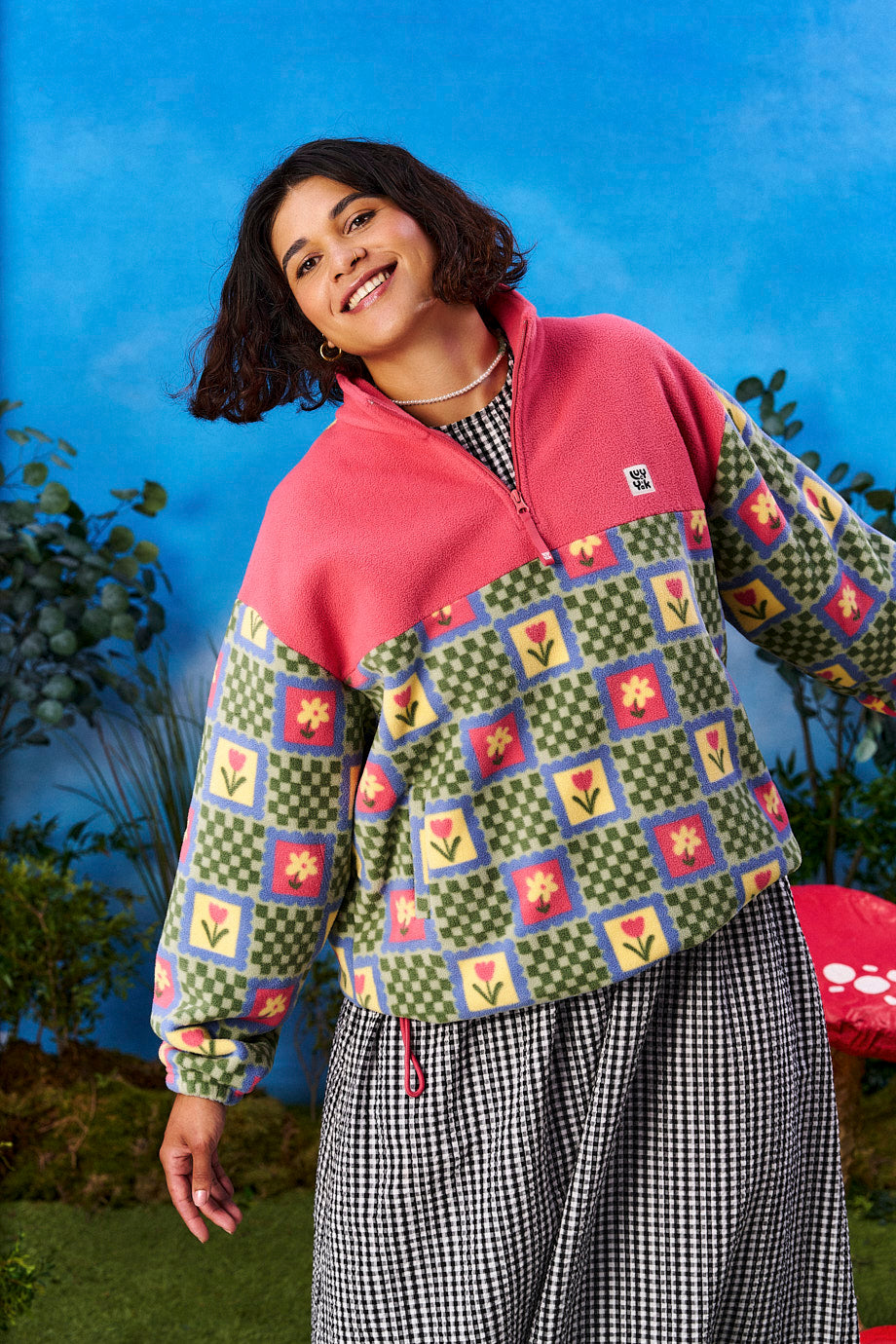Stevie - Polar Fleece in Tulip Print