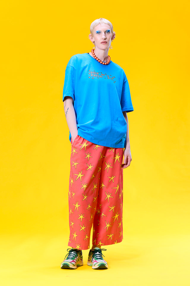 Bee Illustrates Pride 2026 - Chuck -  Wide Leg Cotton Trousers in Pink