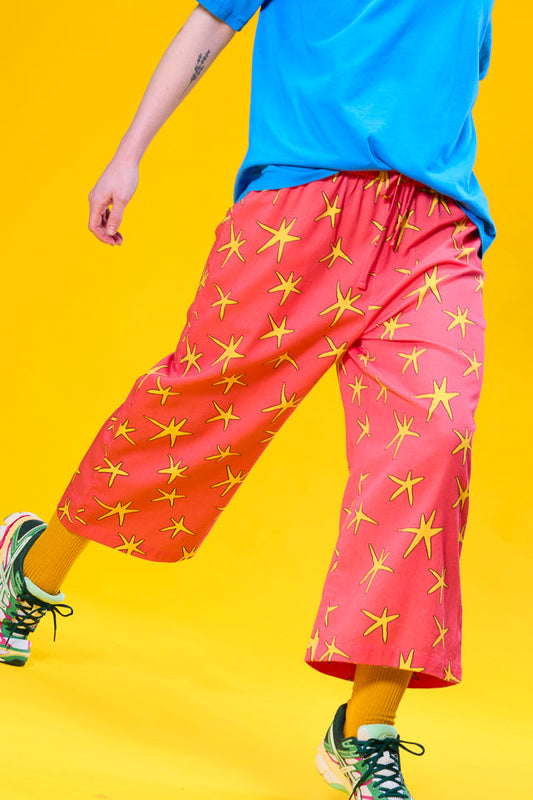 Bee Illustrates Pride 2026 - Chuck -  Wide Leg Cotton Trousers in Pink
