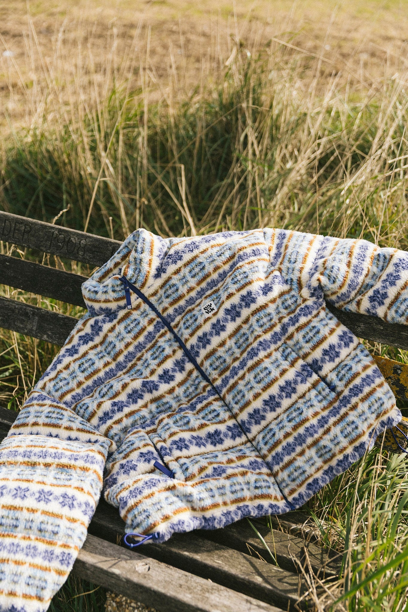 Paloma - Borg Puffer Jacket in Argyle