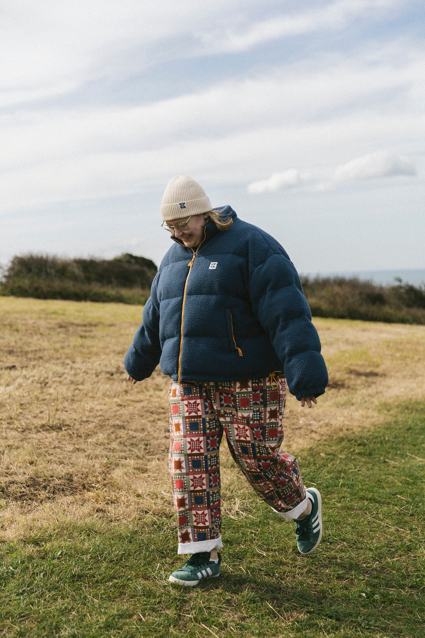 Paloma - Borg Puffer Jacket in Blue