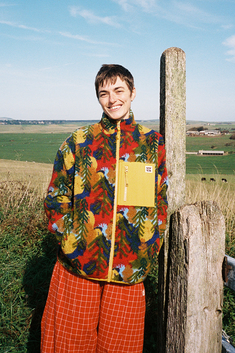 Harper - Borg Fleece Jacket in Alpine Trees