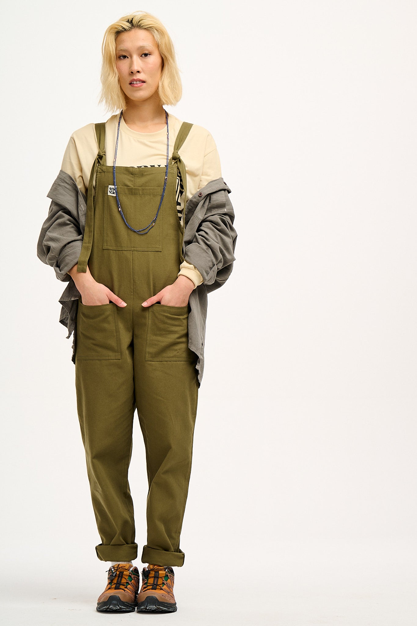 Original - Cotton Dungarees in Dark Olive