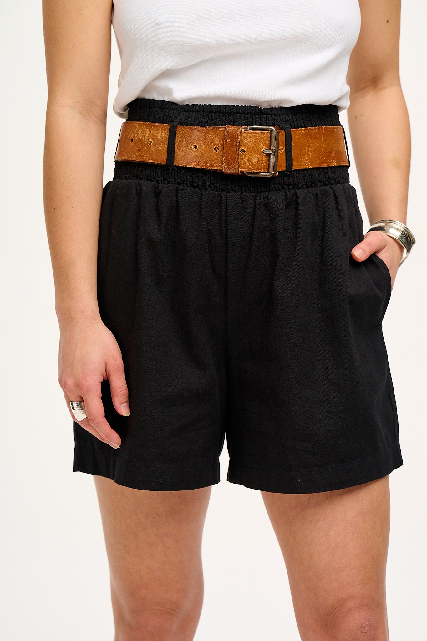 Adele - Cotton Shorts in Black