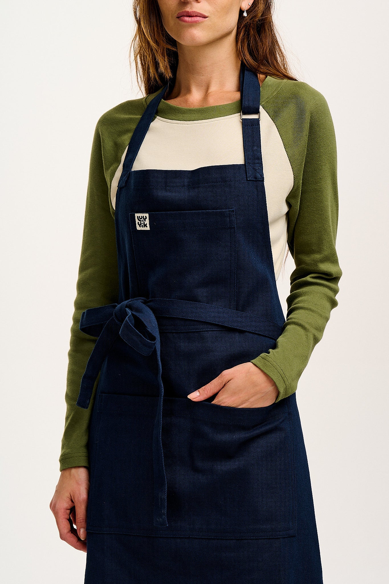 Ada - Heavyweight Cotton Apron in Navy Blue