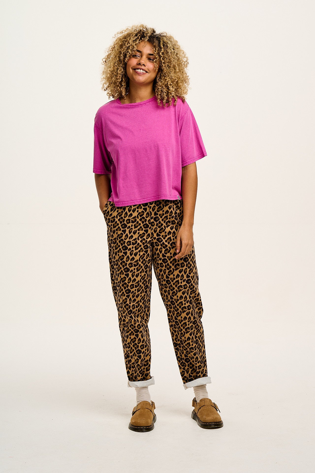 Addison - Cotton Jeans in Leopard Print