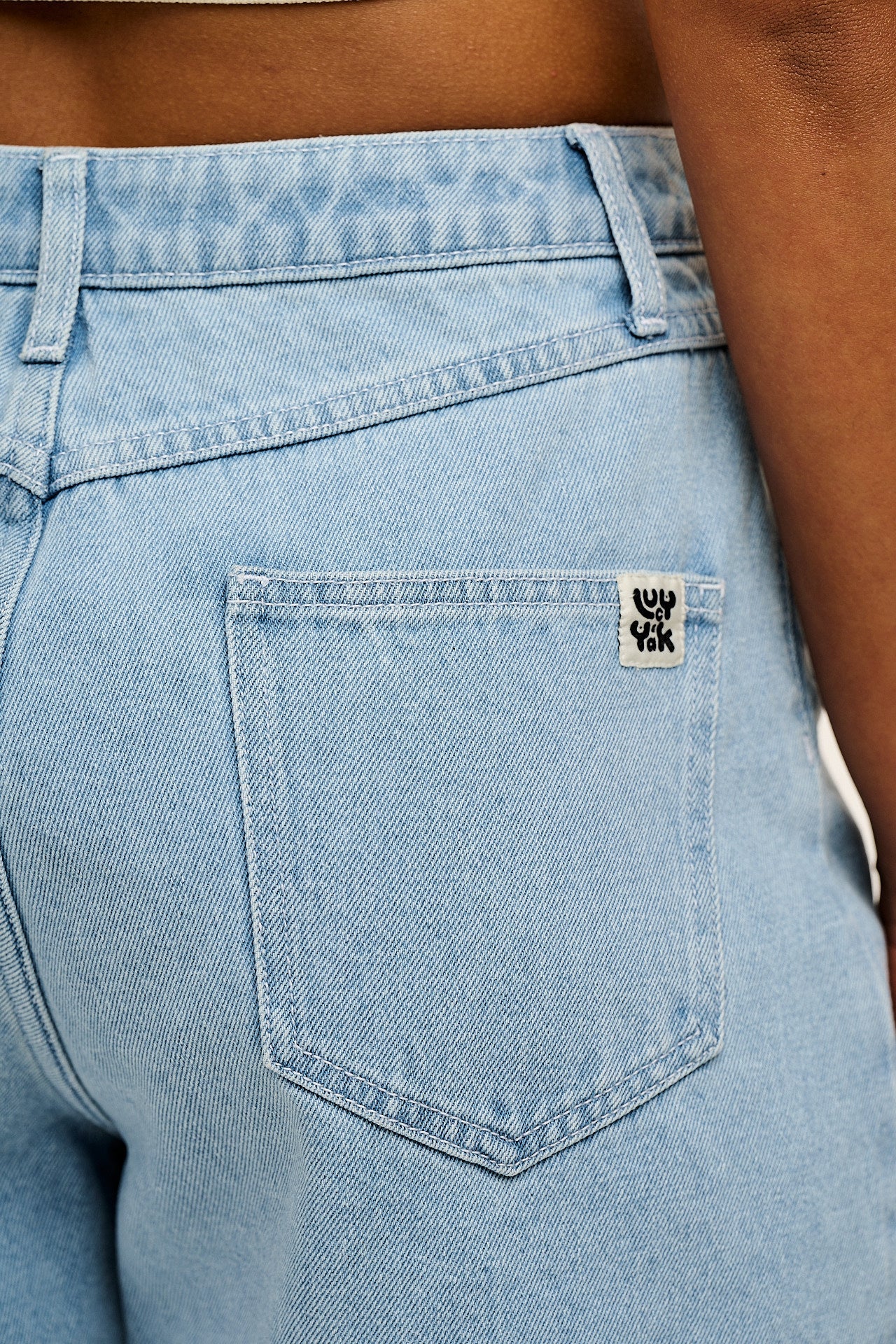 Lexi - High Waist Denim Shorts in Light Wash Blue