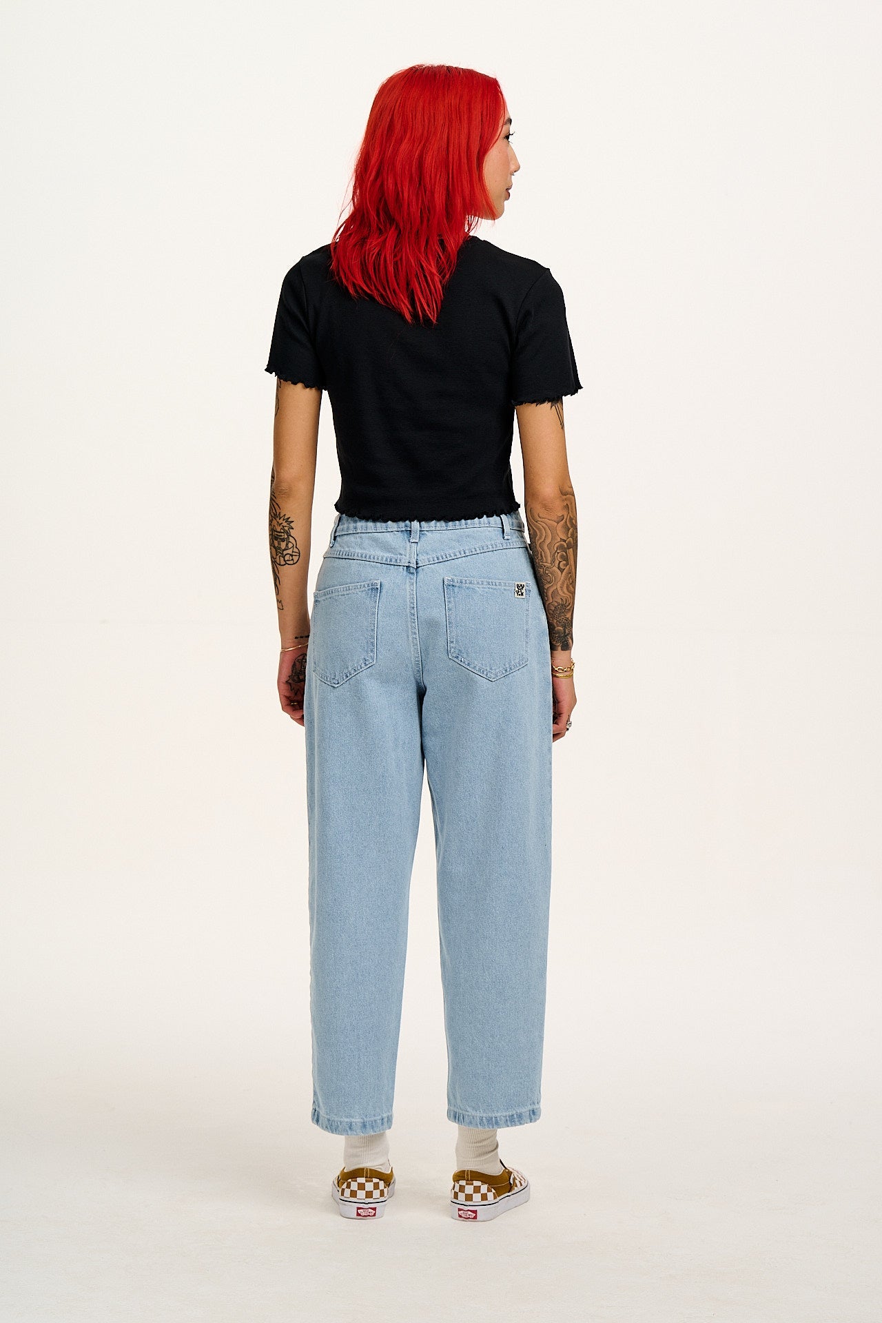 Greta - Cropped Cotton Top in Black