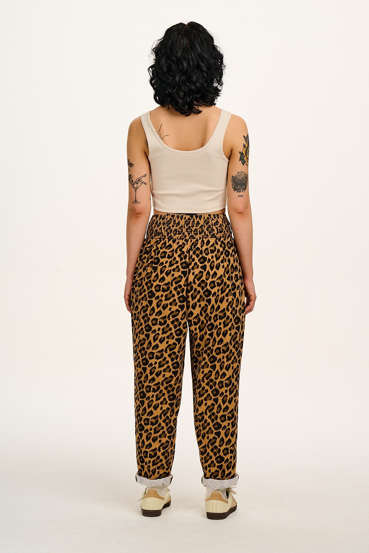 Alexa - Cotton Trousers in Leopard Print