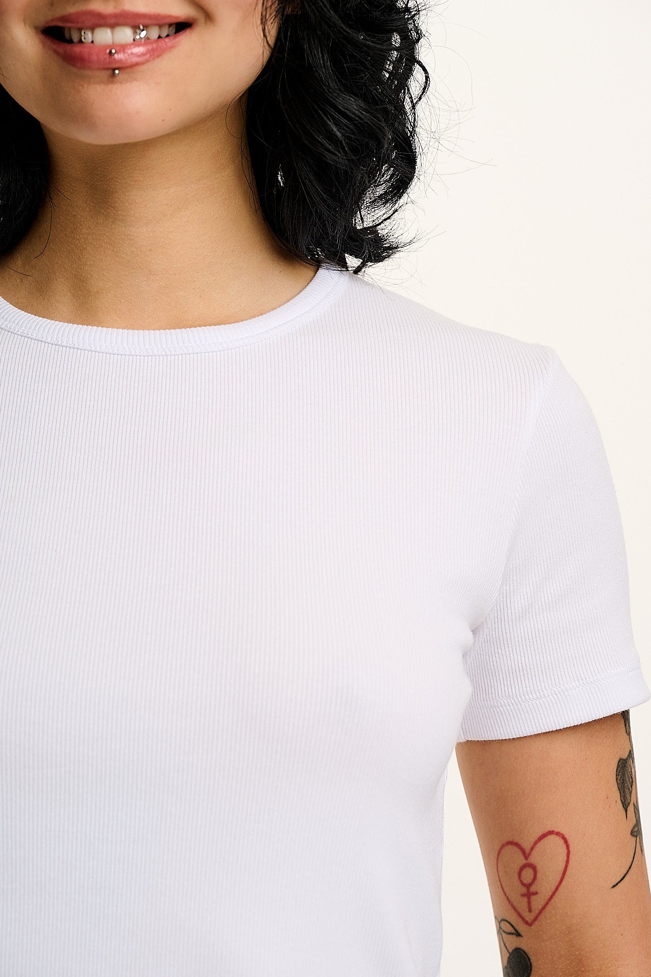Gracie -  Cotton Tee in White
