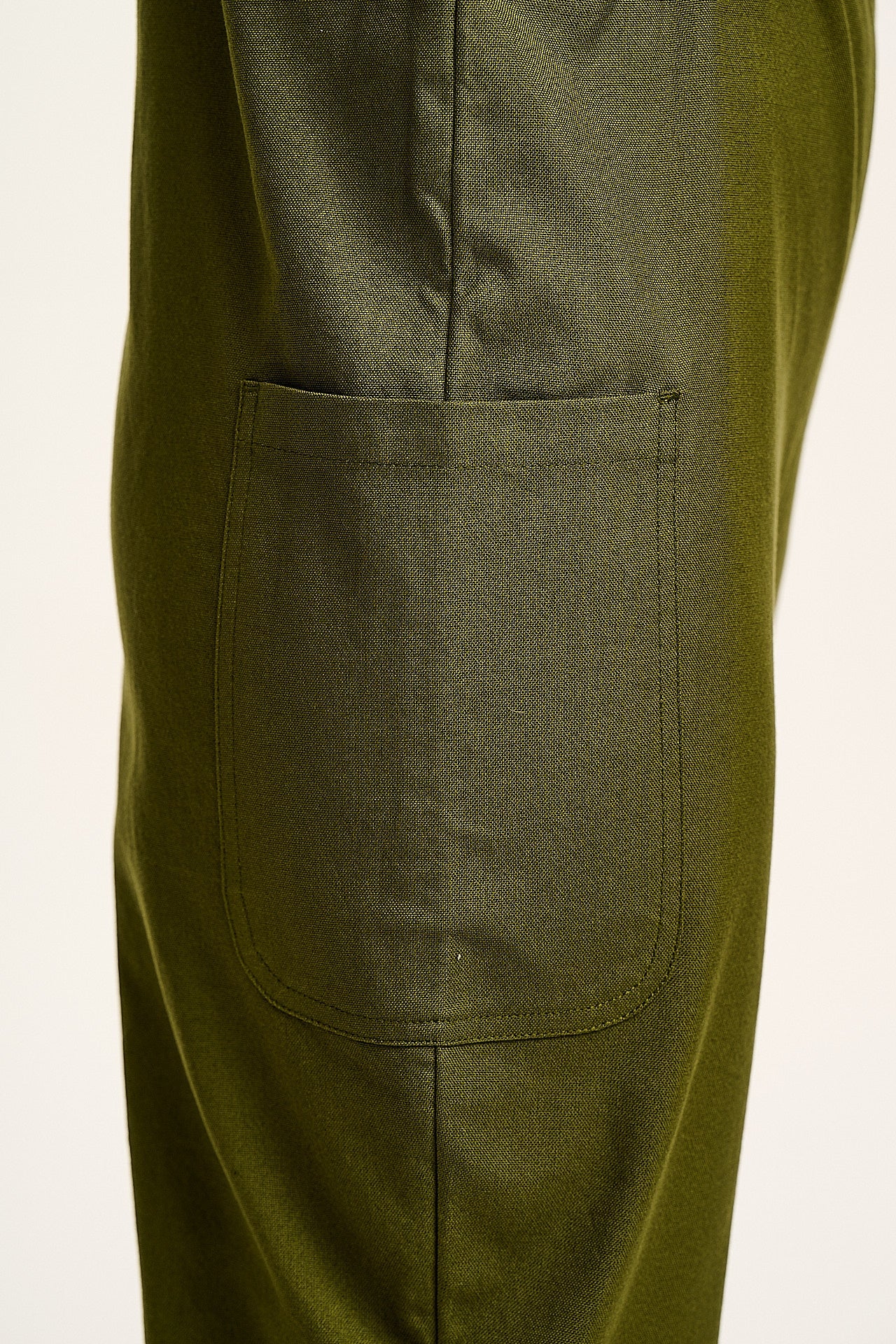 Una - Cotton Dungarees in Khaki Green