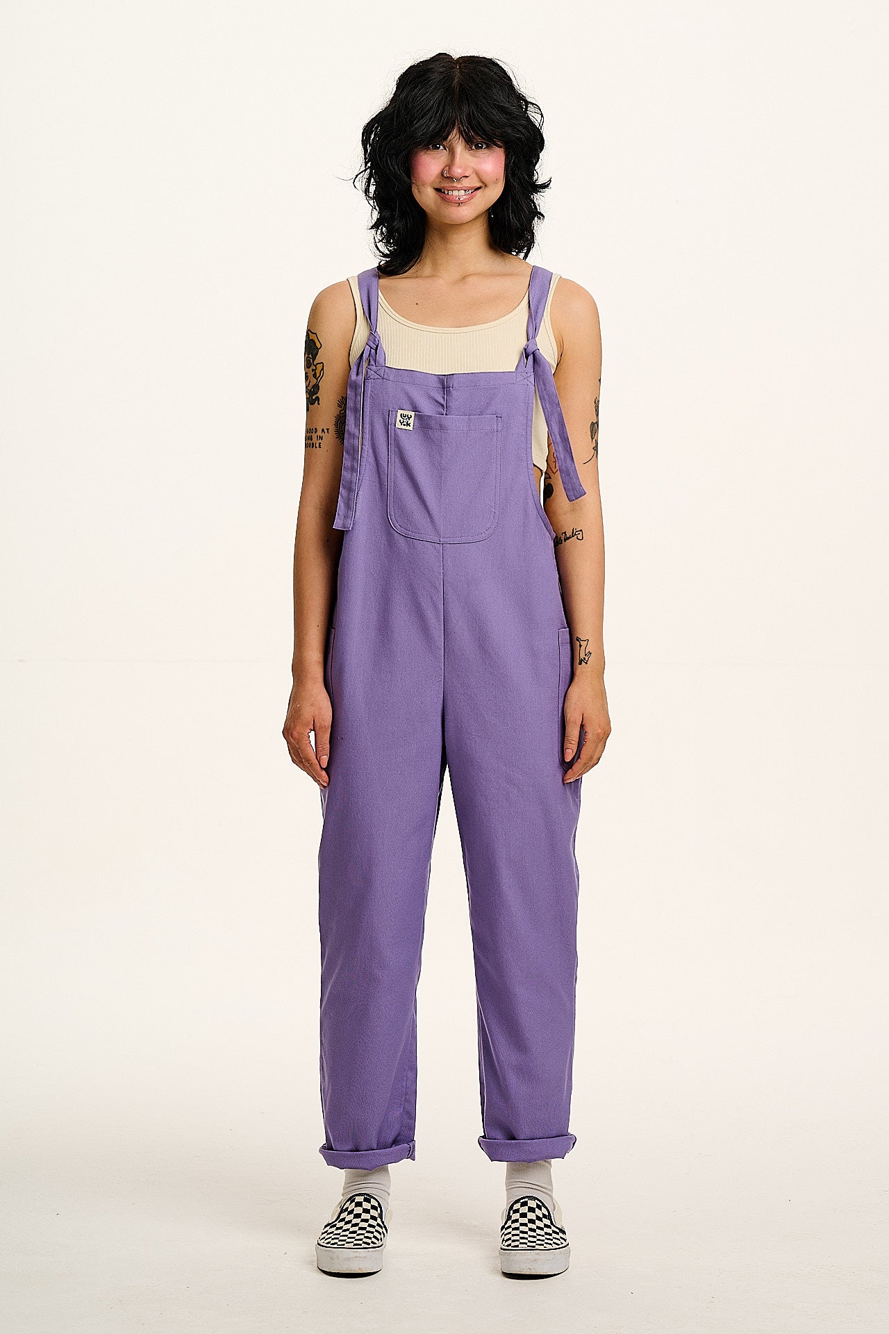 Una - Cotton Dungarees in Purple