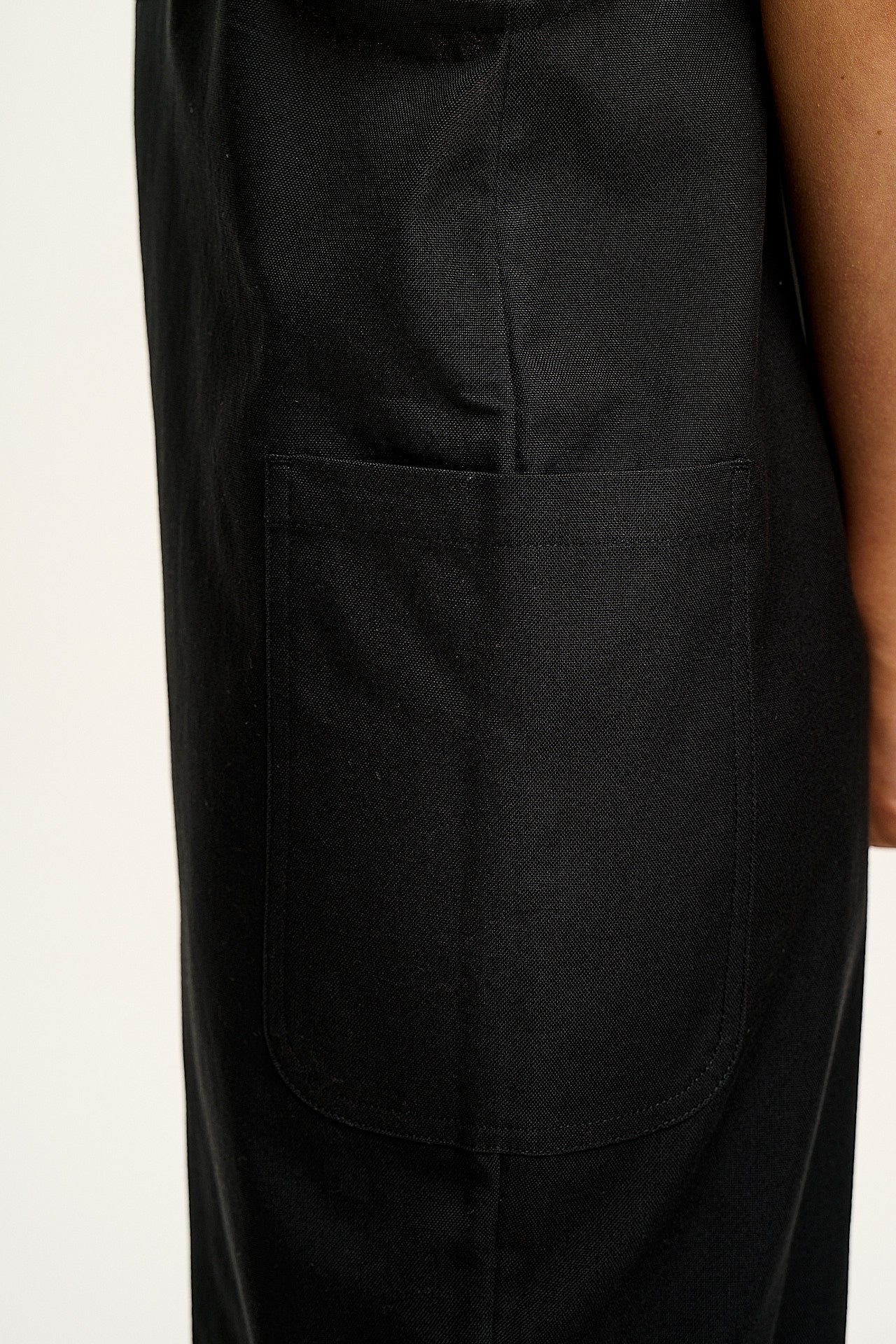 Una - Cotton Dungarees in Black