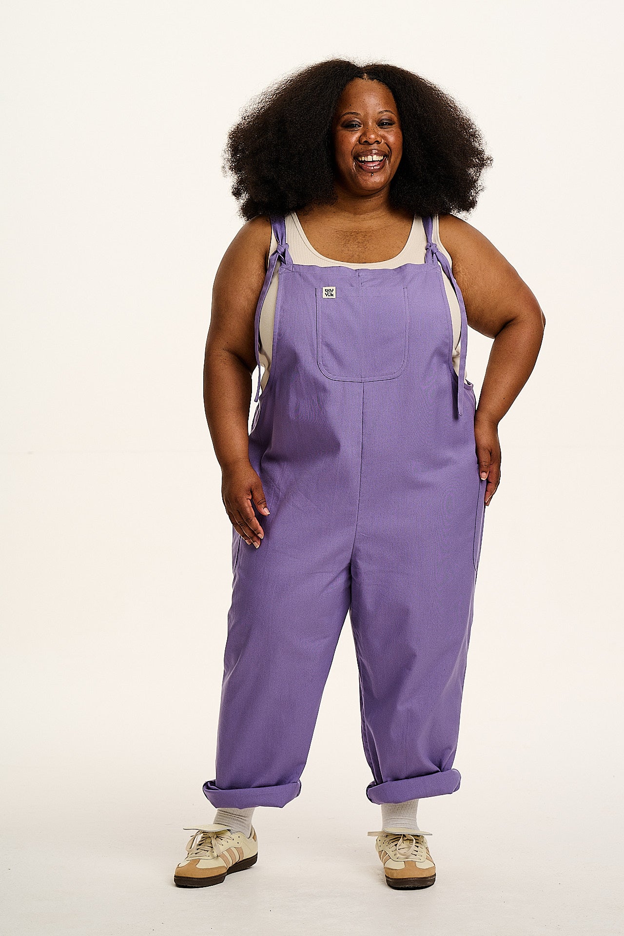 Una - Cotton Dungarees in Purple