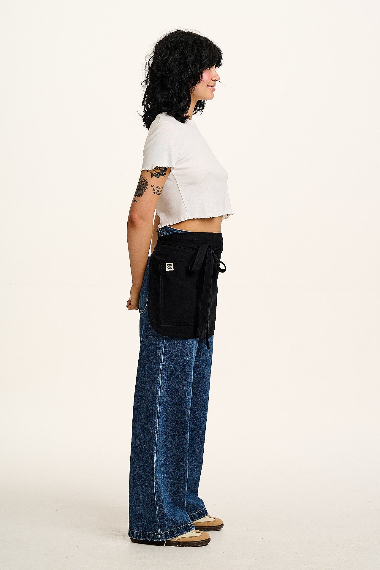 Millau - Midweight Cotton Waist Apron in Black