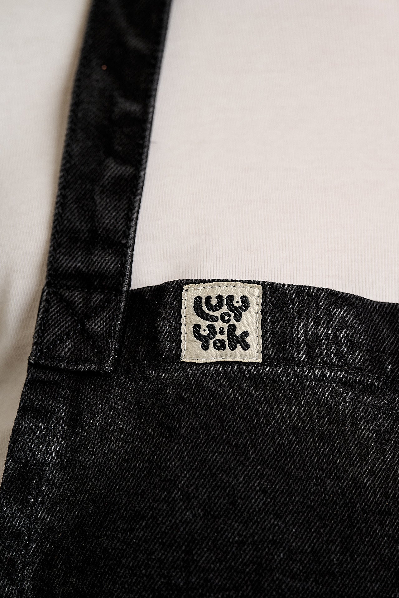 Amaia - Heavyweight Denim Apron in Washed Black