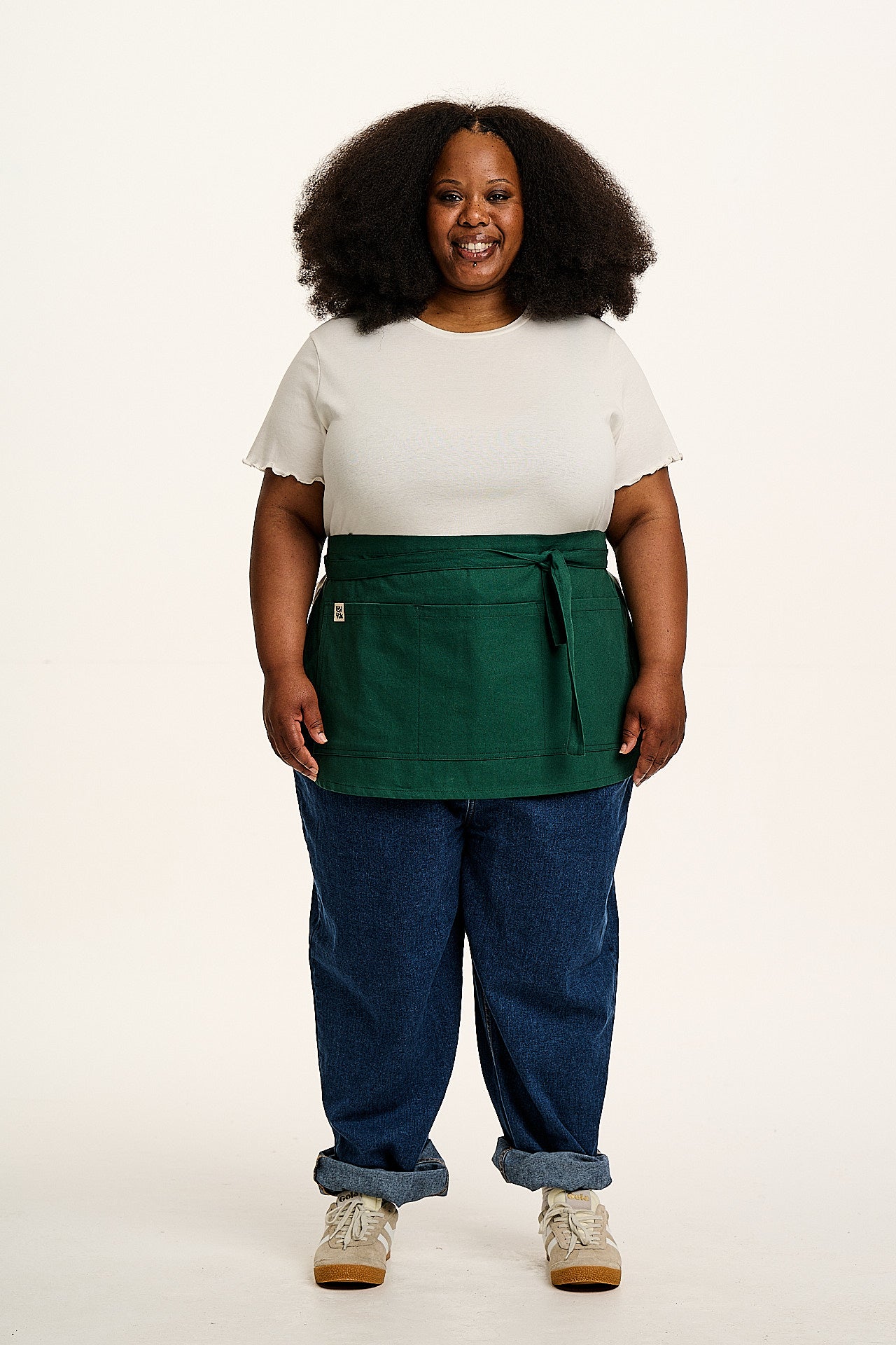 Millau - Midweight Cotton Waist Apron in Posy Green