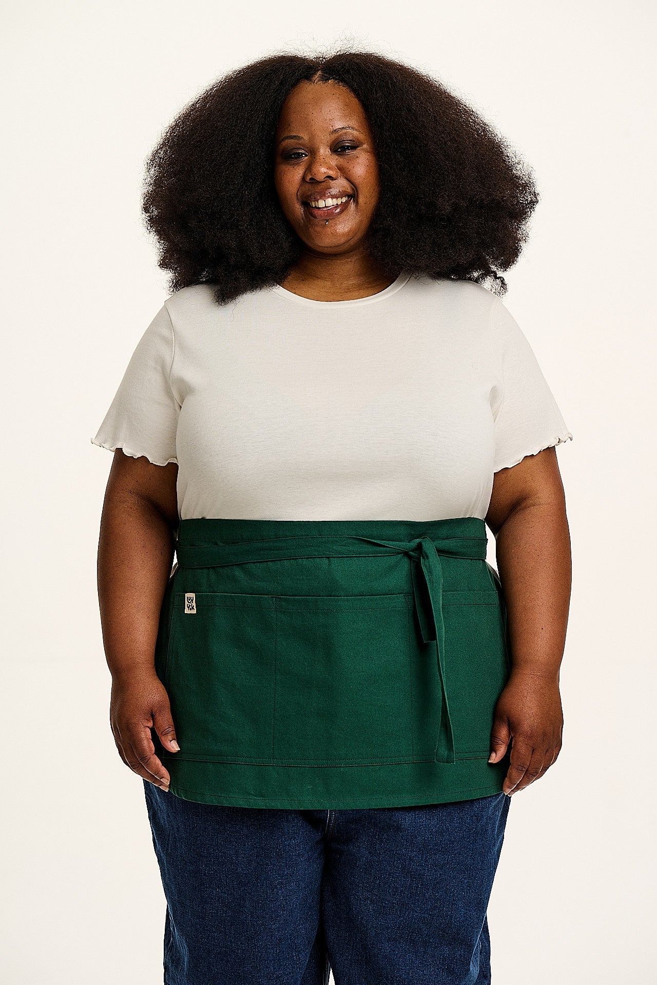 Millau - Midweight Cotton Waist Apron in Posy Green