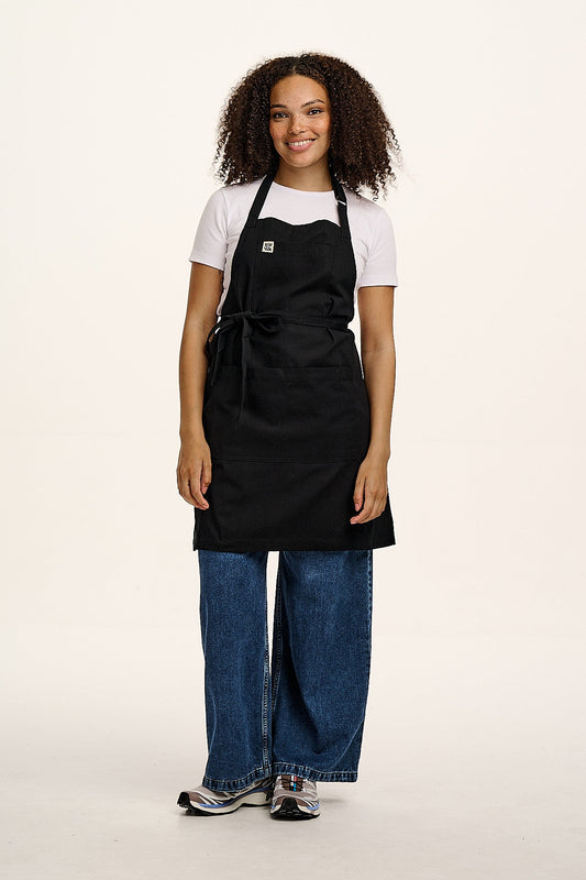 Ada - Midweight Cotton Apron in Classic Black