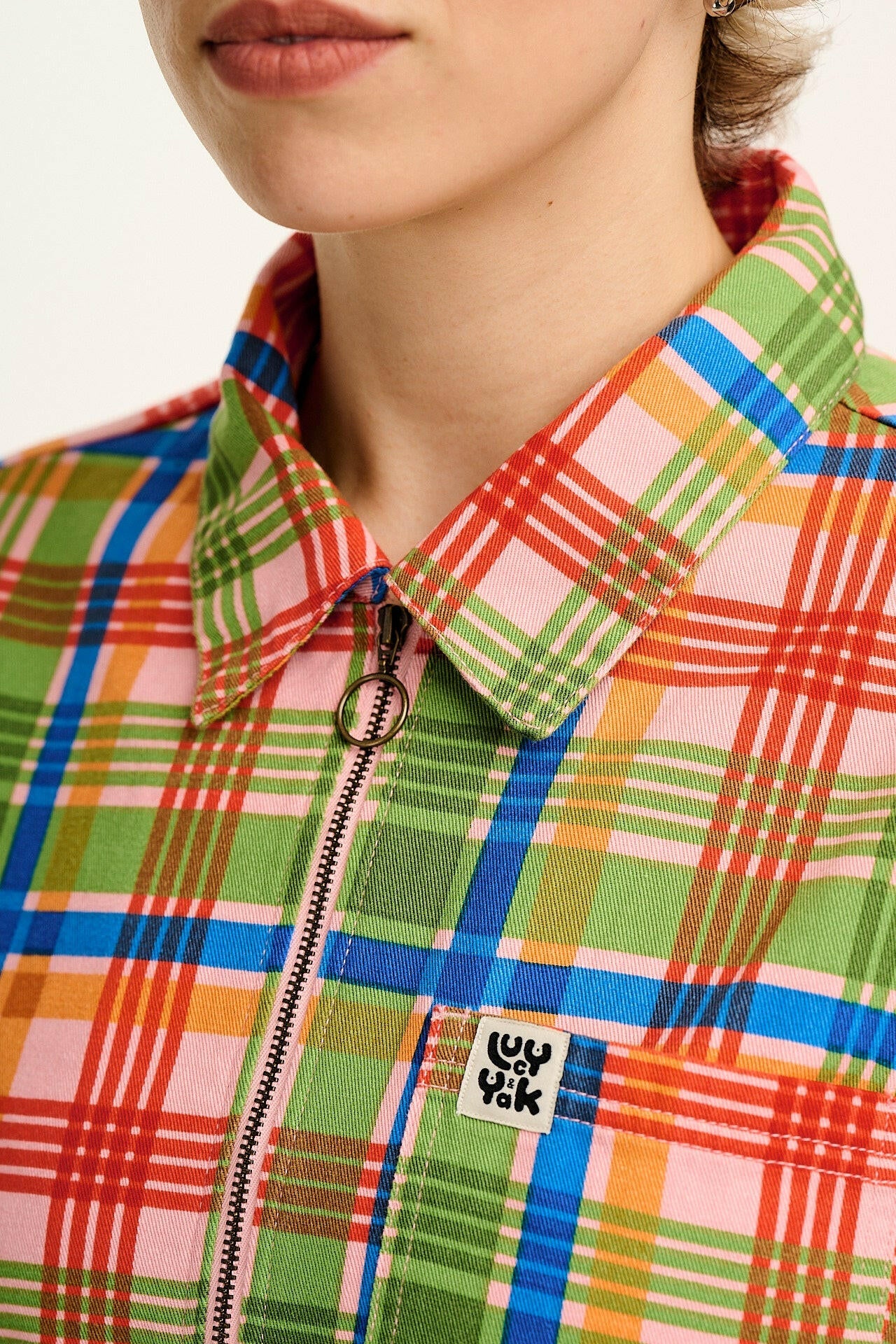 Tavira - Cotton Long Sleeve Jumpsuit in Kitchen Check