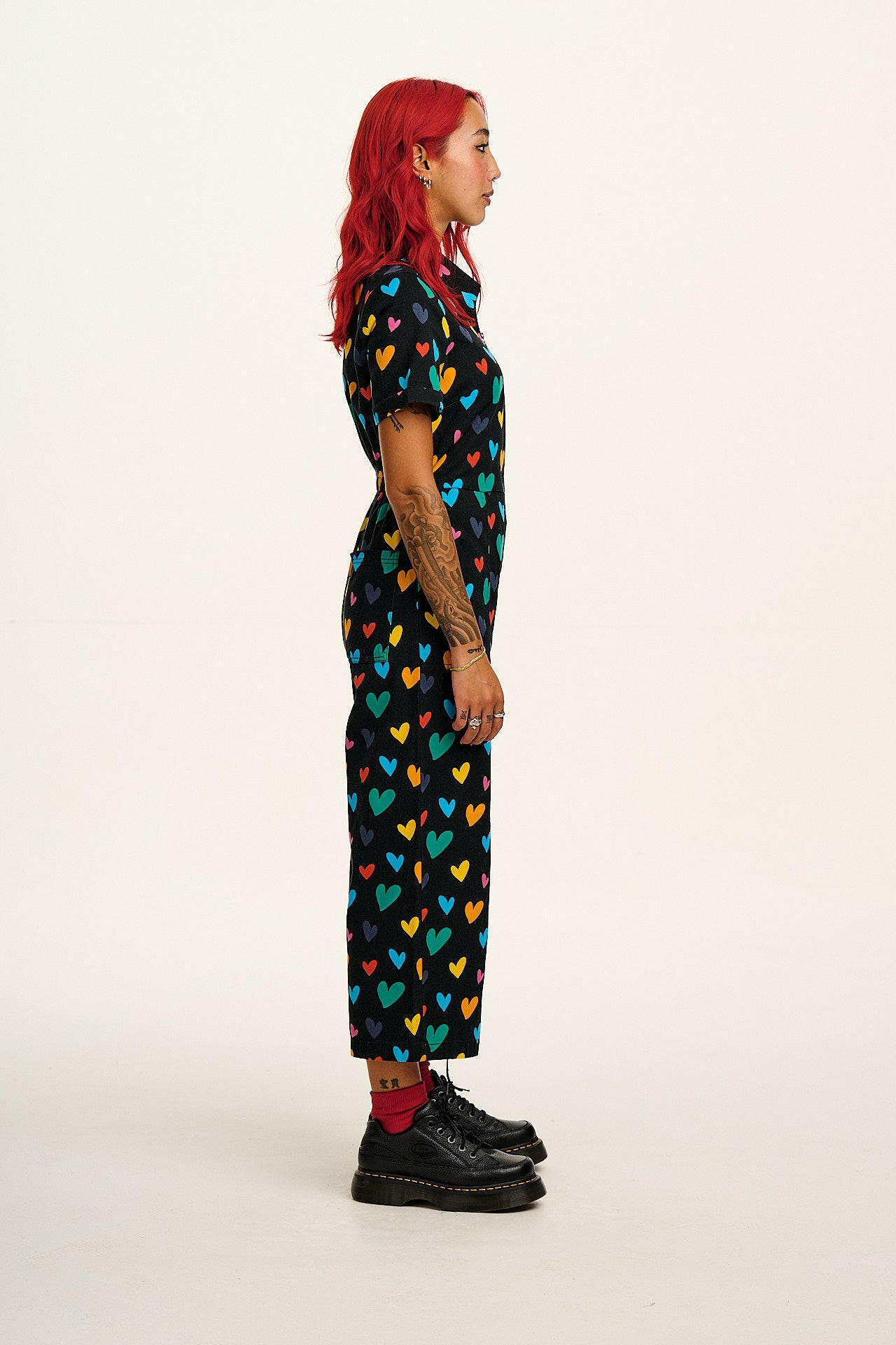 Ragan - Cotton Jumpsuit in Multi Cupid Print