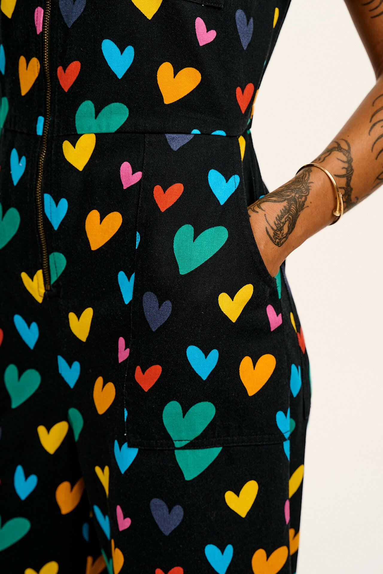 Ragan - Cotton Jumpsuit in Multi Cupid Print