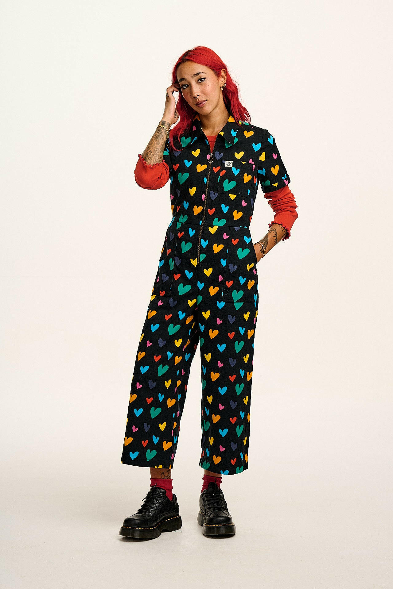 Ragan - Cotton Jumpsuit in Multi Cupid Print