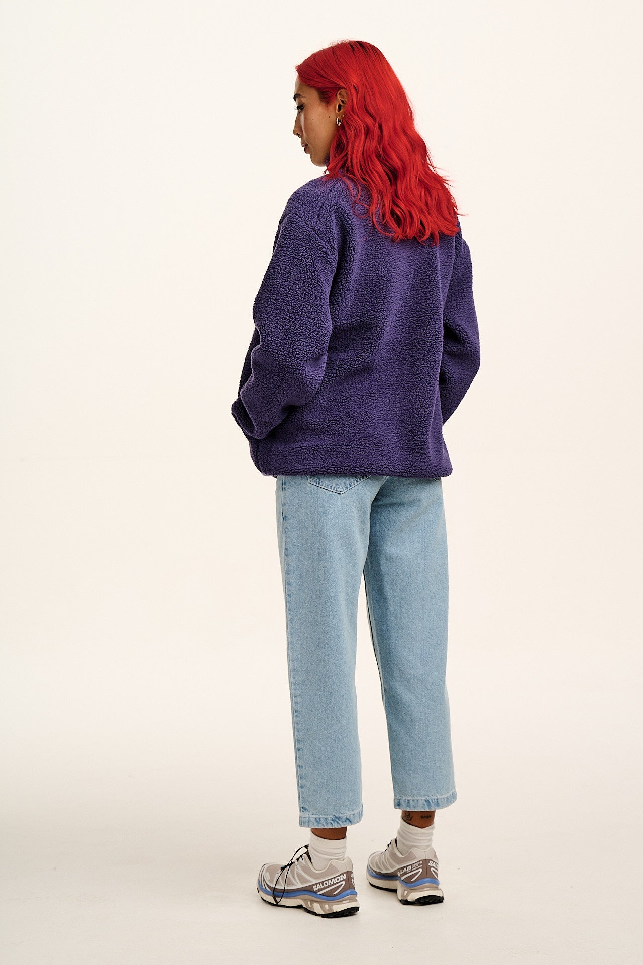 Harper - Borg Fleece Jacket in Blueberry