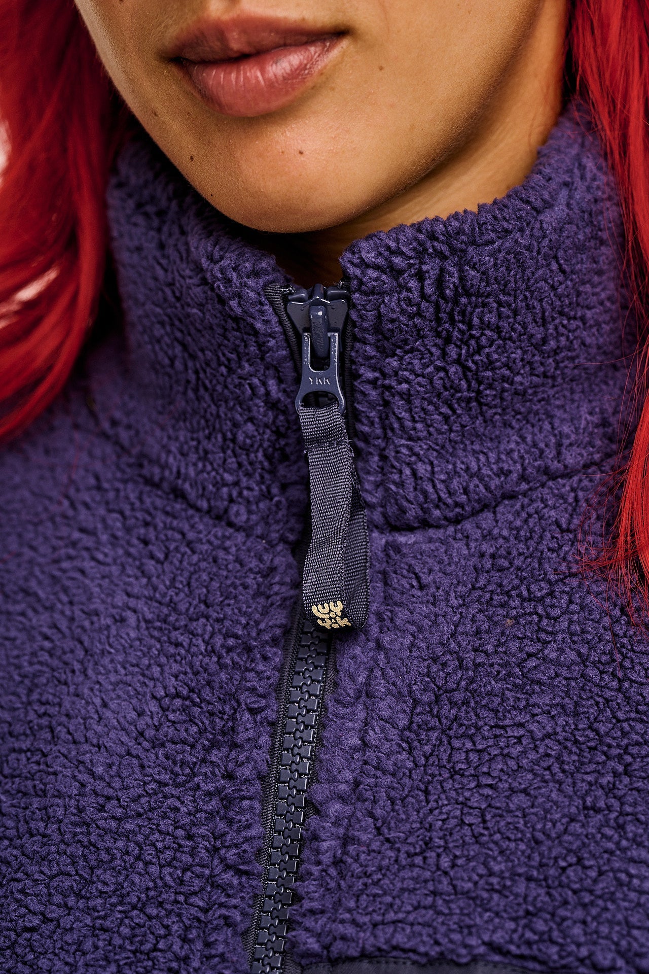 Harper - Borg Fleece Jacket in Blueberry