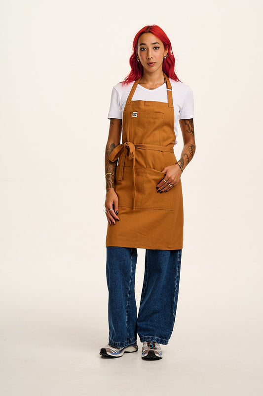 Ada - Midweight Cotton Apron in Tan