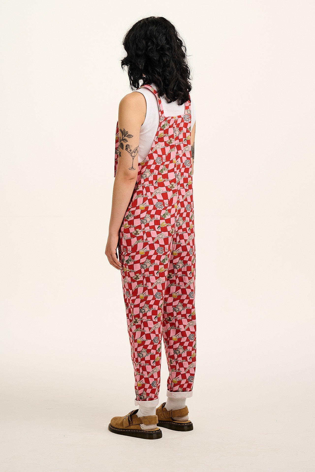 Original - Cotton Dungarees in Pink & Red Sorrento Print