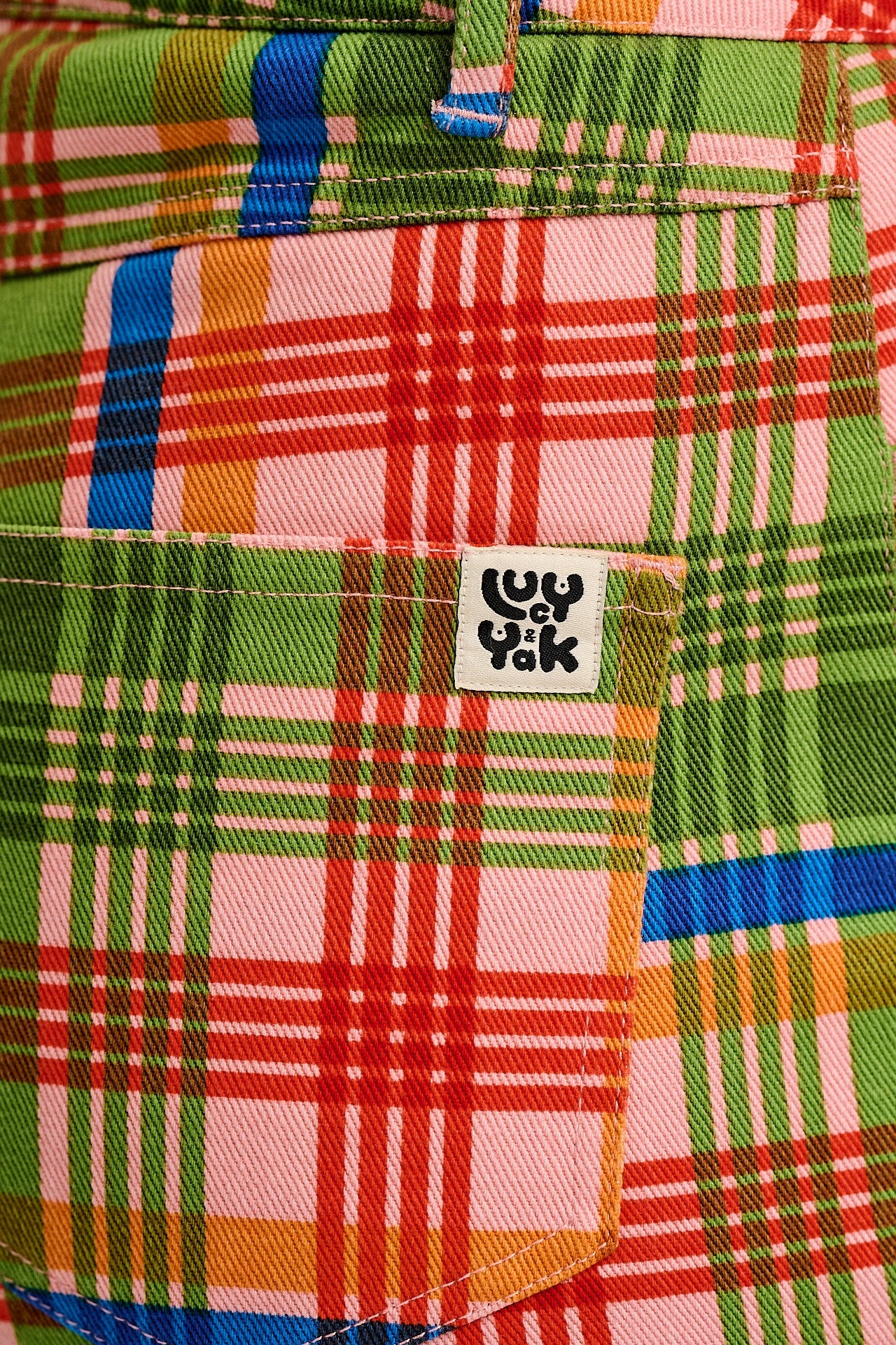 Drew - Cropped Straight Leg Cotton Trousers in Kitchen Check