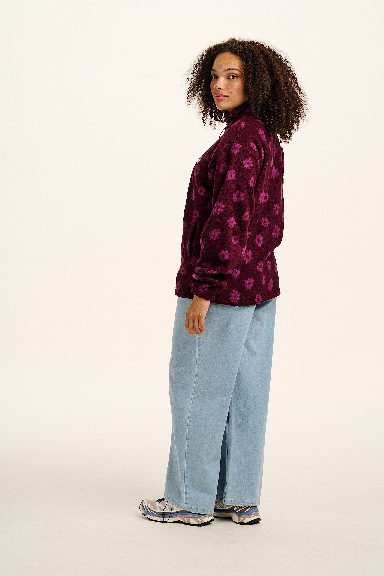 Stevie - Polar Fleece in Purple Delano Floral Print