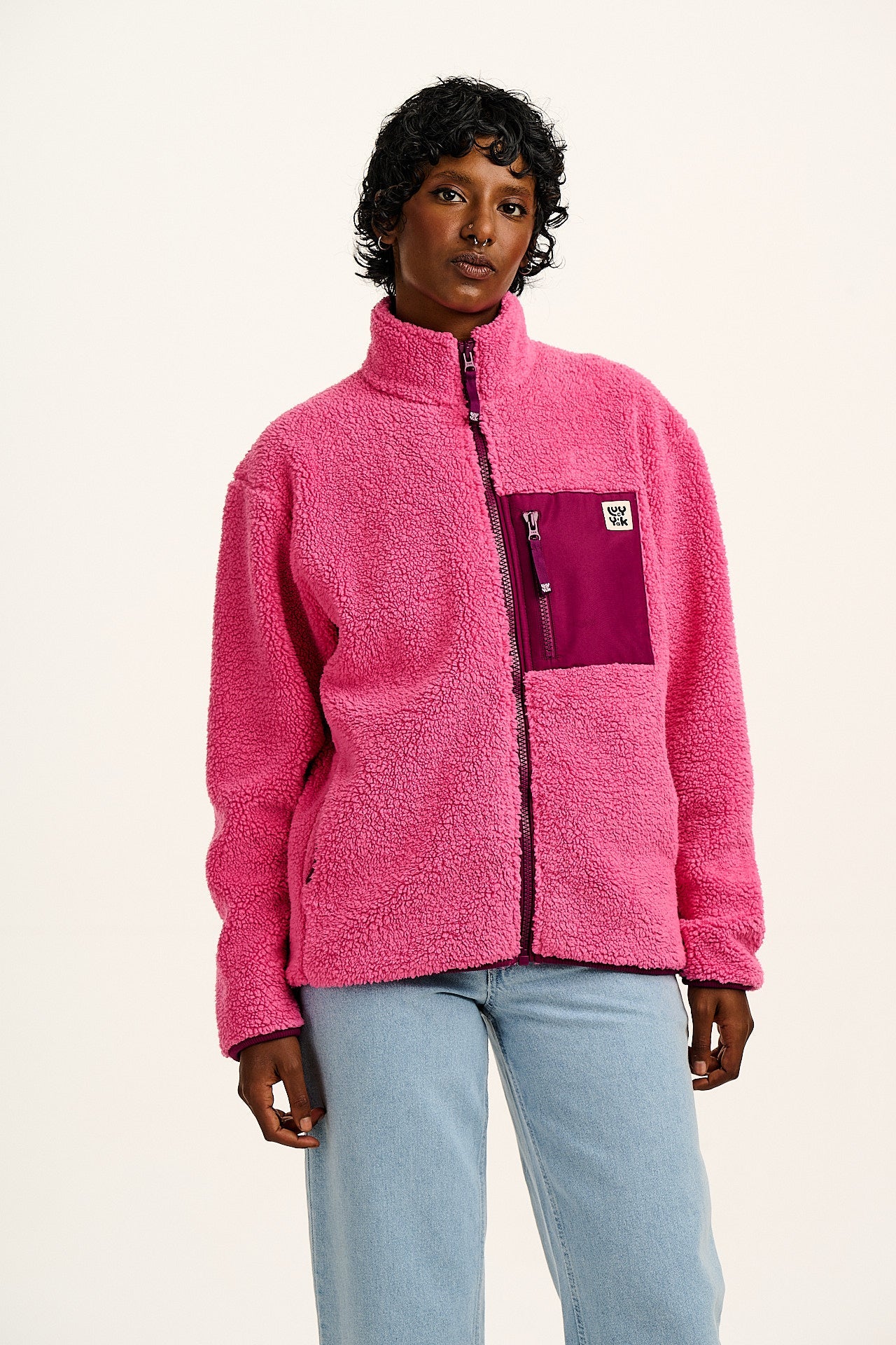 Harper - Borg Fleece Jacket in Pink