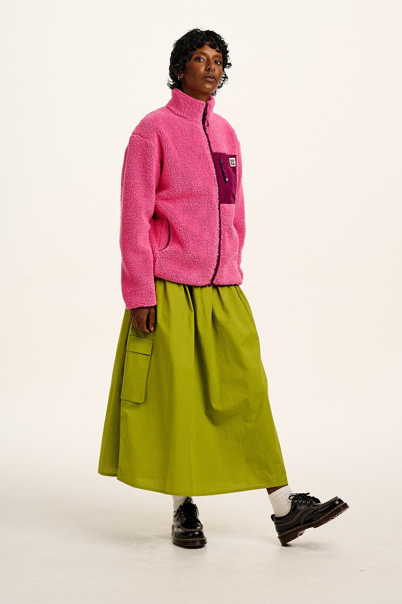 Harper - Borg Fleece Jacket in Pink