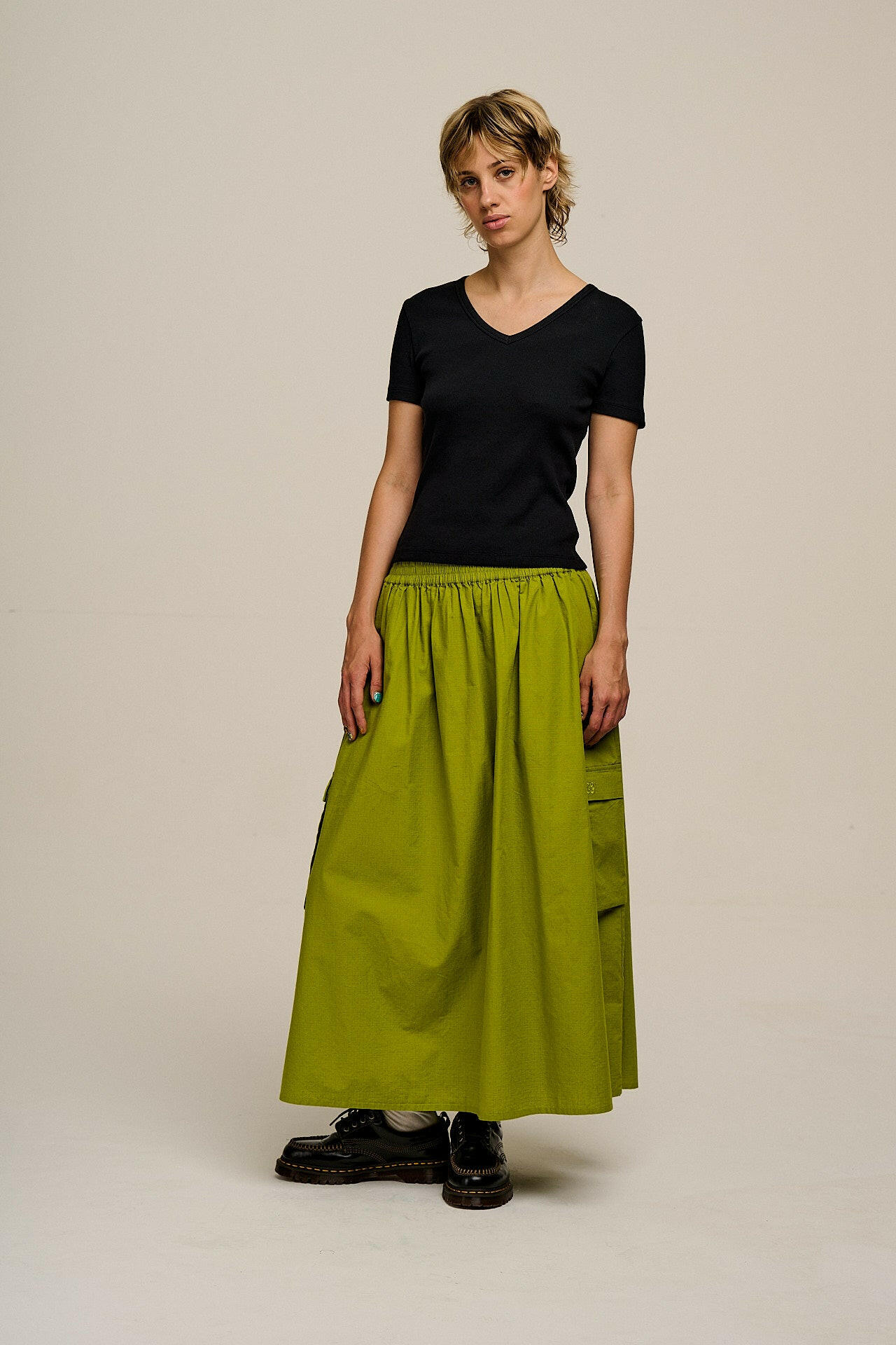 Dakota - Midi Skirt in Lima Bean Green