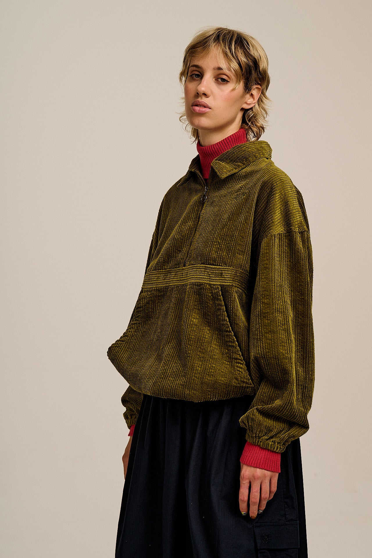Hiezu - Corduroy Jacket in Fir Green