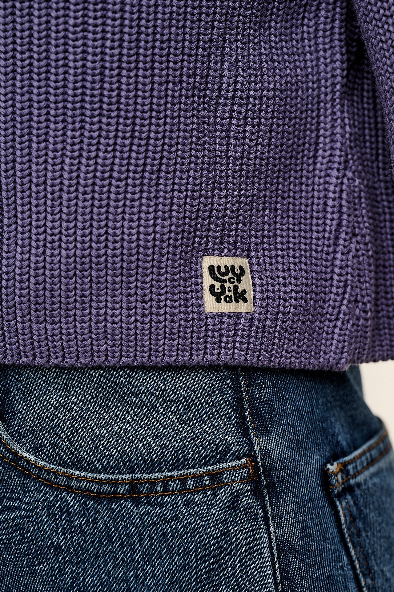 Robyn - V-Neck Cotton Cardigan in Purple