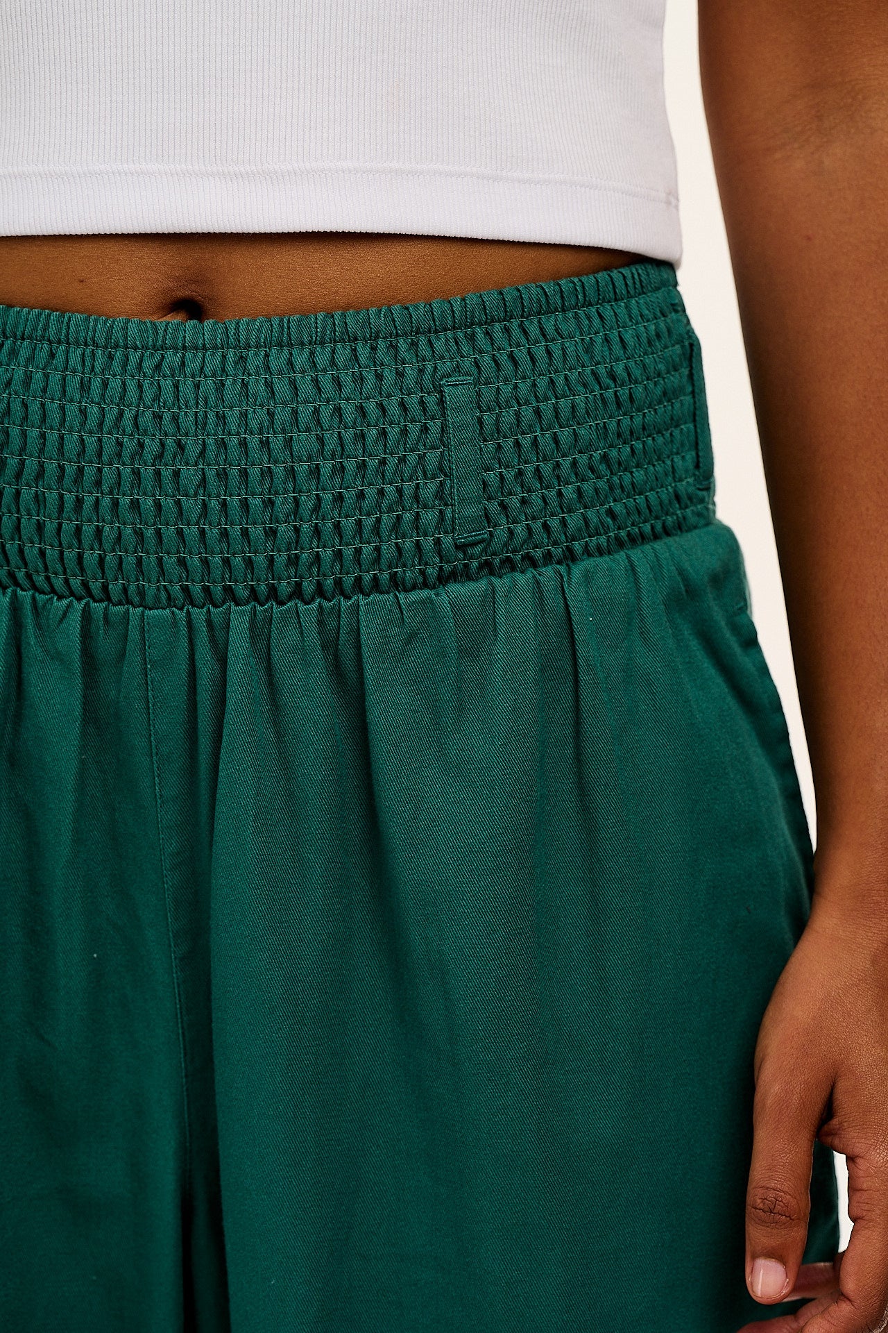 Alexa - Cotton Trousers in Teal