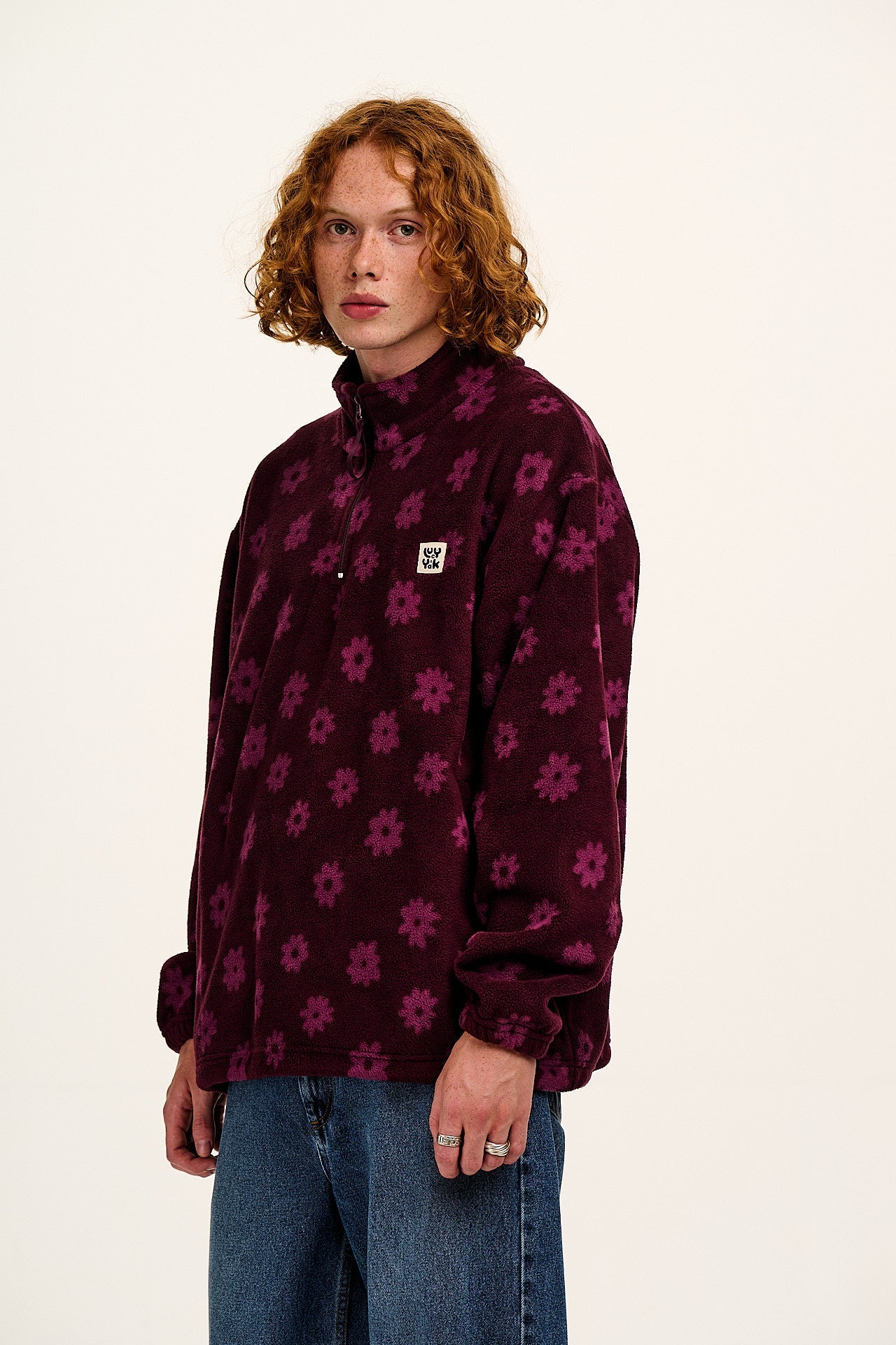 Stevie - Polar Fleece in Purple Delano Floral Print