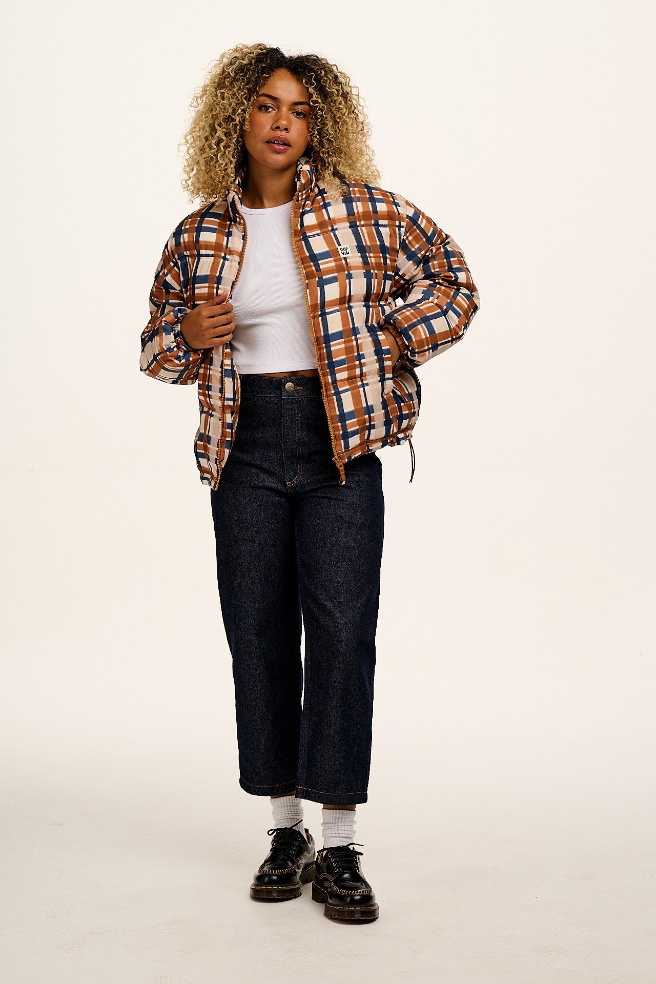 Paloma - Puffer Jacket in Brown Check