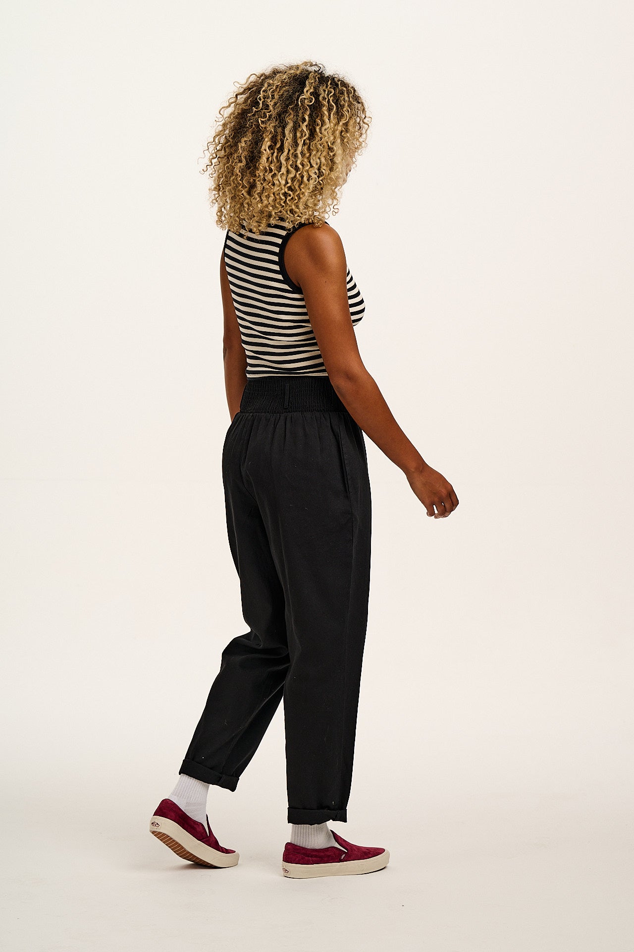 Alexa - Cotton Trousers in Black