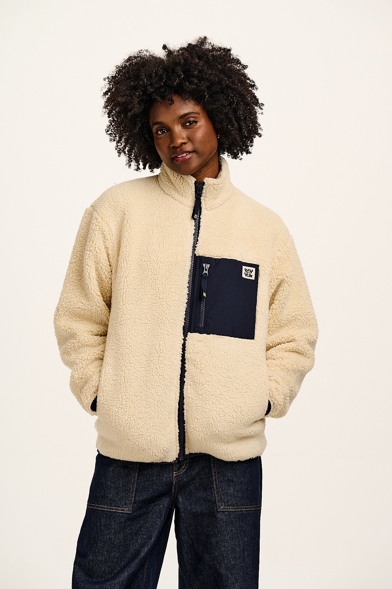 Harper - Borg Fleece Jacket in Cream