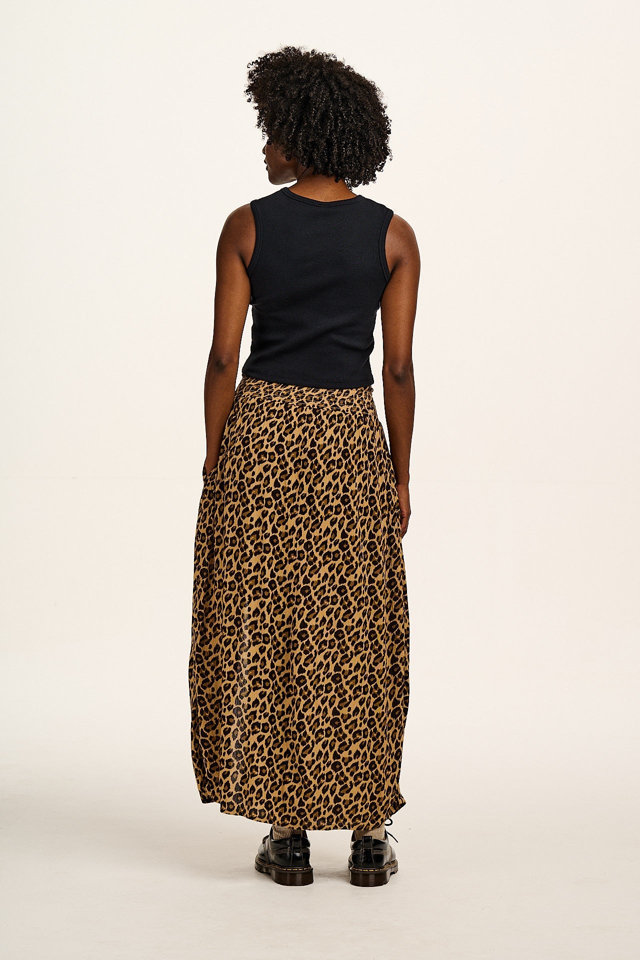 Poppy - Elasticated Waist Skirt in Leopard Print