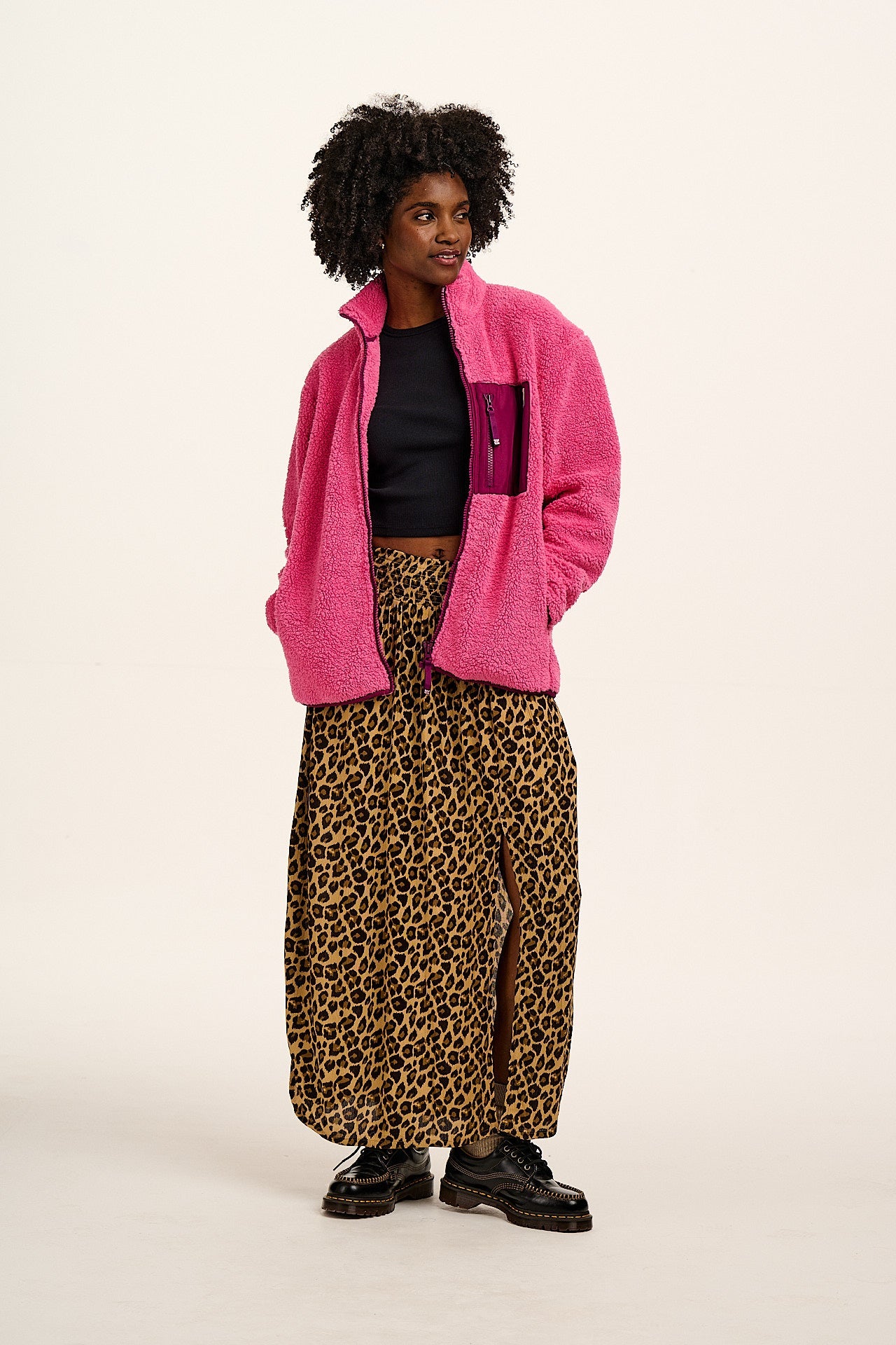 Poppy - Elasticated Waist Skirt in Leopard Print