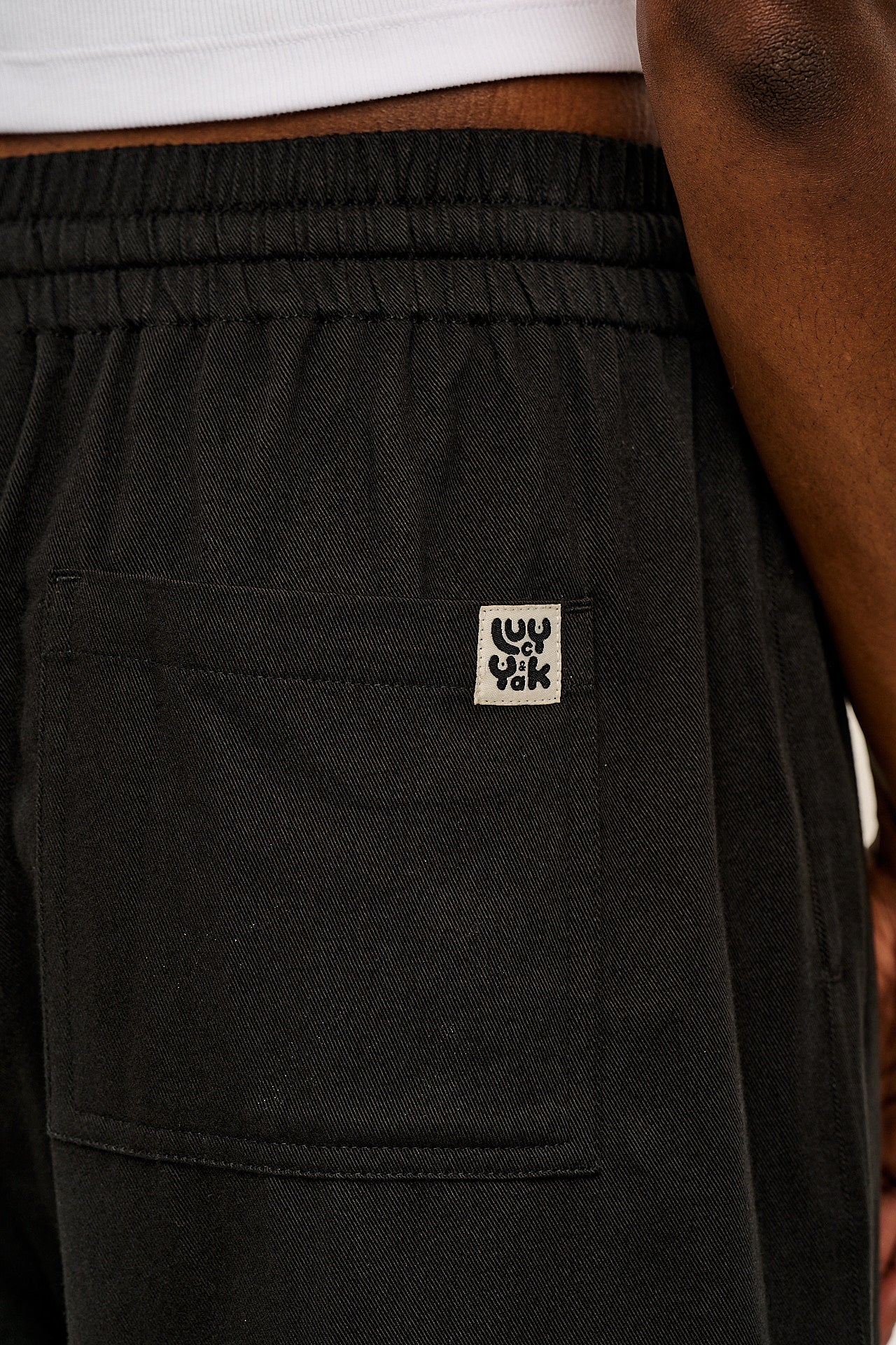 Chuck - Wide Leg Cotton Trousers in Black